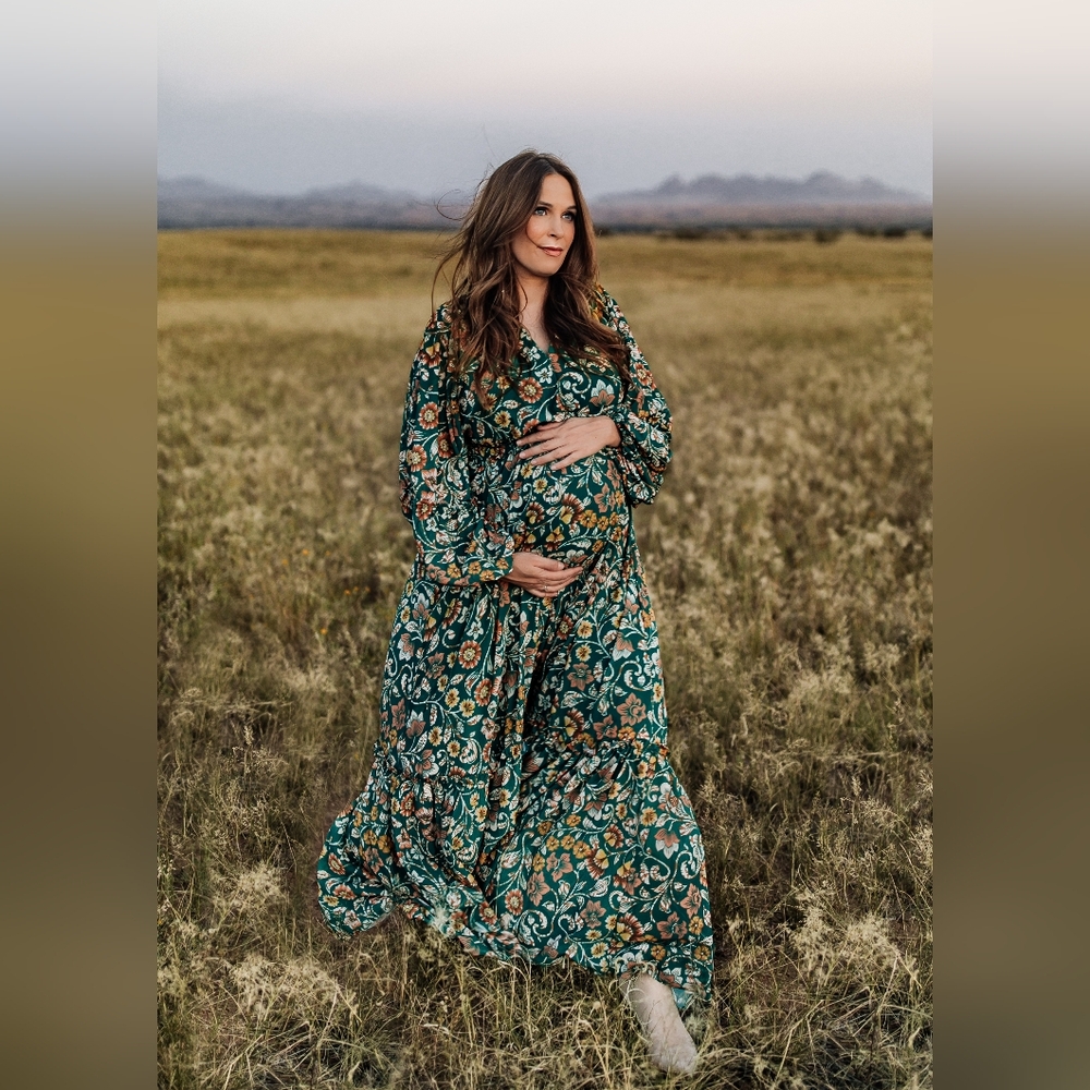 Baltic Born Floral Long Sleeve Dress - Green and Orange - Picture 2 of 2